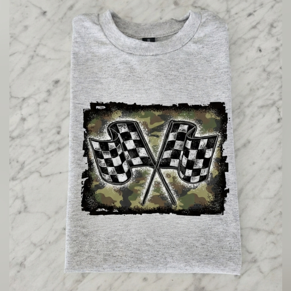 Racing shirt cute popular Camo Race flag